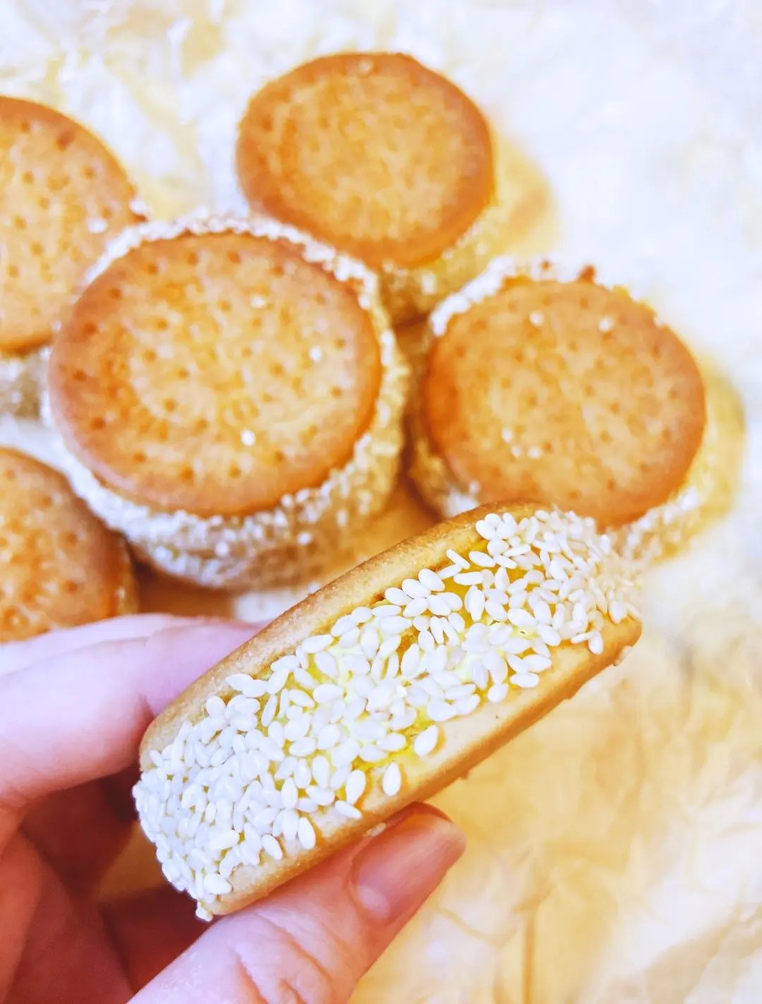 Pumpkin Mochi Sandwich Cookies